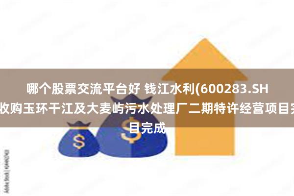 哪个股票交流平台好 钱江水利(600283.SH)：收购玉环干江及大麦屿污水处理厂二期特许经营项目完成